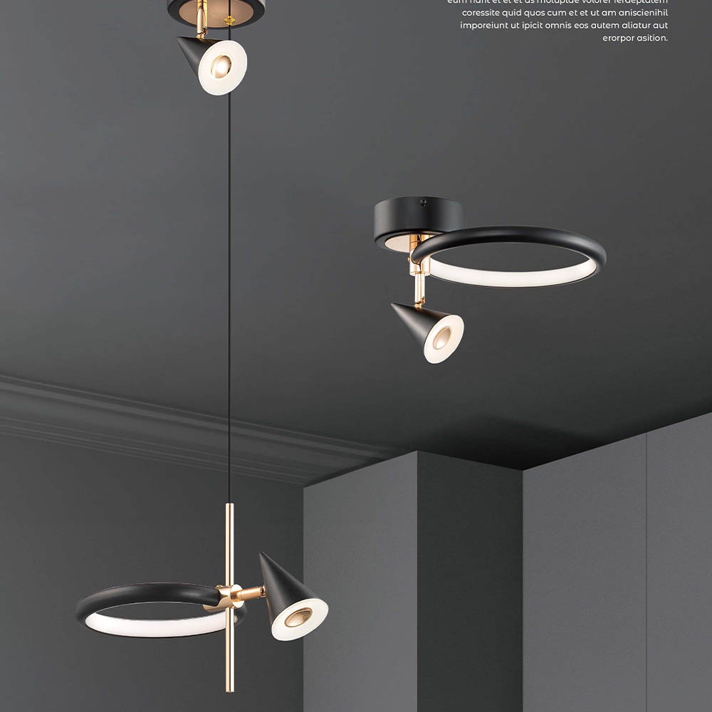 現代風LED16W金屬電鍍烤壓克力三色光吊燈18-61801、61802