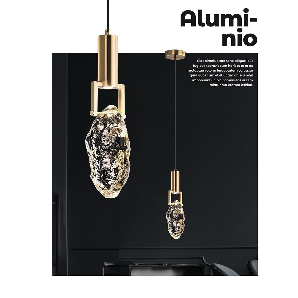 現代風LED5W金屬金色透明琉璃玻璃藝術吊燈18-62291