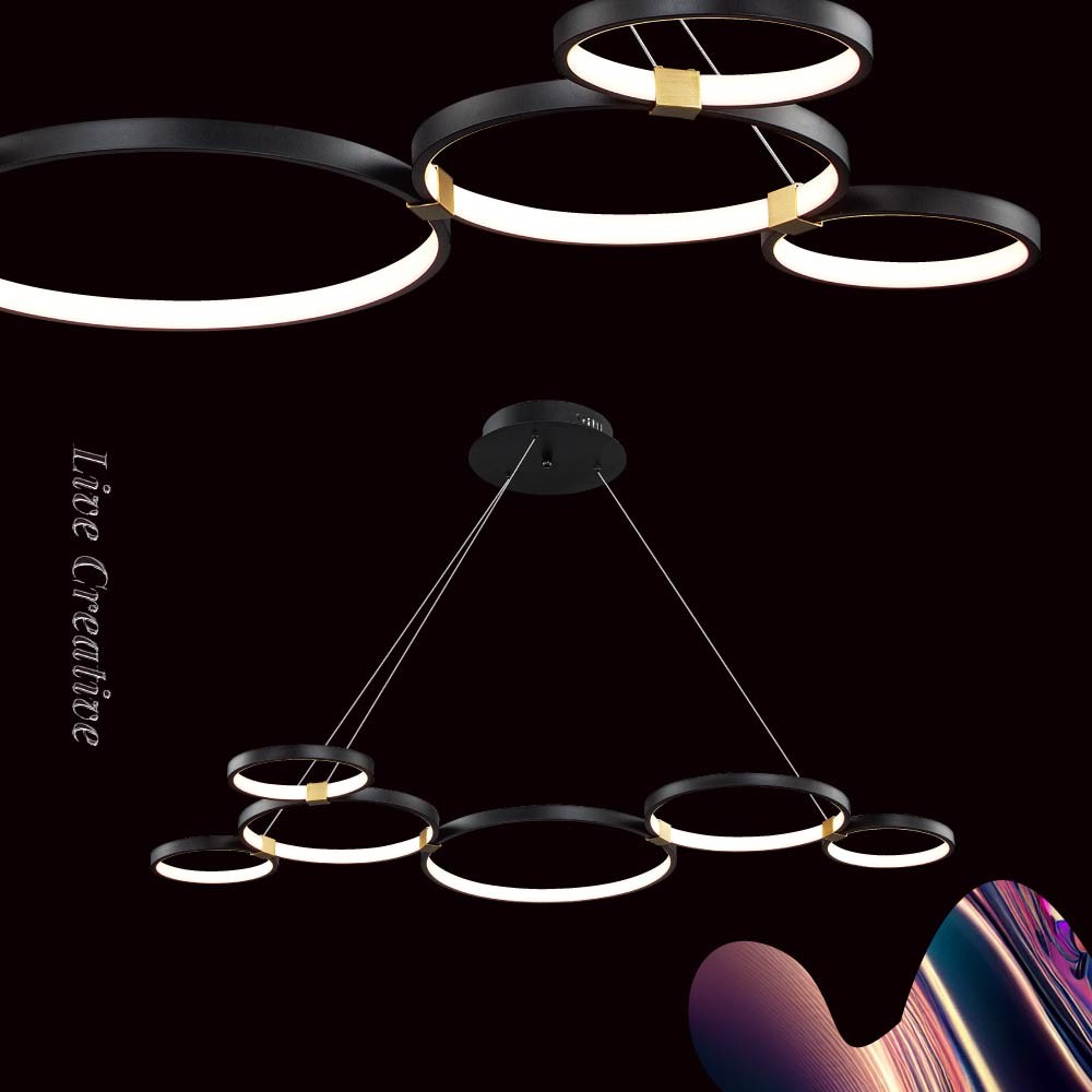 工業風LED鋁製黑色吊燈 40-70301