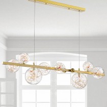 LED 24W 現代風圓形玻璃藝術吊燈（黃光） 18-60541