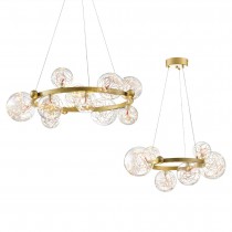 現代風玻璃環形造型藝術吊燈（黃光） 18-60551、60552