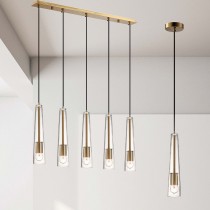 現代風金屬透明玻璃長型吊燈 18-61041、61042