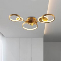 現代風LED45W金色銅製三色變光造型吸頂燈18-61441