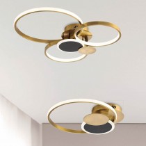 現代風LED48W/24W金屬烤漆壓克力三色變光吸頂燈18-61461、61462