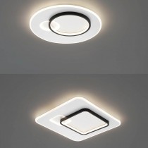 現代風簡約LED46W金屬烤漆壓克力三色變光吸頂燈18-61521、61522