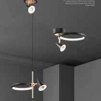 現代風LED16W金屬電鍍烤壓克力三色光吊燈18-61801、61802