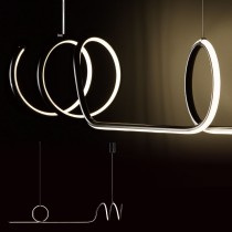 LED 35W 工業現代風質感線條吊燈（可切換光色） 40-71741