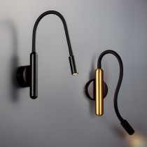 工業風LED軟管黑色、黑金色壁燈 40-72121、40-72122
