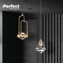 現代風LED7W水晶三色變光/COB5W泰金水晶吊燈18-62261、62262