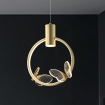 現代風LED26W金屬金色蝴蝶造型透明壓克力吊燈18-62281
