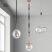現代風LED5W鋼材電鍍玻璃/LED3W金屬球型玻璃吊燈18-62321、62322、62323