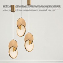 現代風LED5W金屬電鍍金色輕奢藝術造型吊燈18-62381