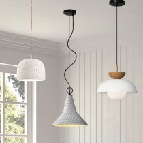 現代風金屬透光陶瓷/水泥/木製品造型吊燈18-62601、62602、62603