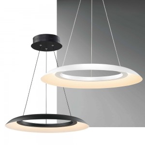 現代風LED黑/白圓形藝術創意吊燈 18-60111、60112