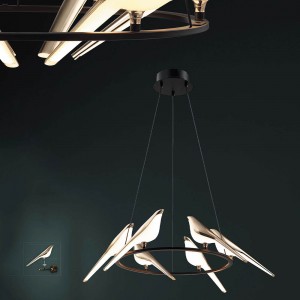 LED 60W 現代風小鳥造型藝術吊燈（磁吸式可轉向） 18-60341