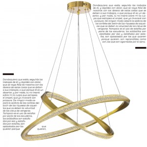 LED 45W 現代風金色雙環型水晶藝術吊燈 18-60611
