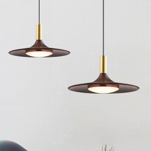 現代風LED10W核桃木圓盤藝術造型吊燈18-61861