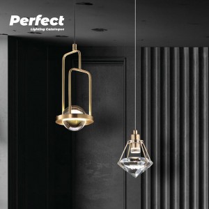 現代風LED7W水晶三色變光/COB5W泰金水晶吊燈18-62261、62262