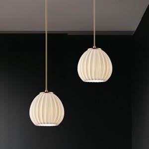 現代風金屬電鍍金色白色陶瓷藝術造型吊燈18-62371