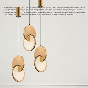 現代風LED5W金屬電鍍金色輕奢藝術造型吊燈18-62381