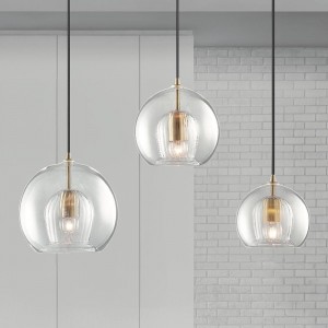現代風金屬/金屬電鍍圓球透明玻璃造型吊燈18-62521、62522、62523