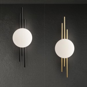 現代風LED8W鋼材黑/金色壓克力三色變光壁燈18-63141、63142
