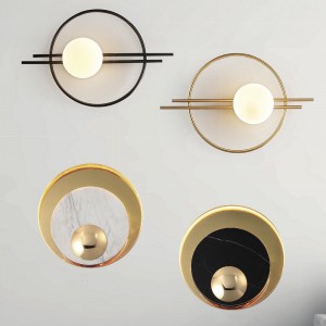 現代風金屬電鍍玻璃/金屬電鍍大理石壁燈18-63201、63202、63203、63204